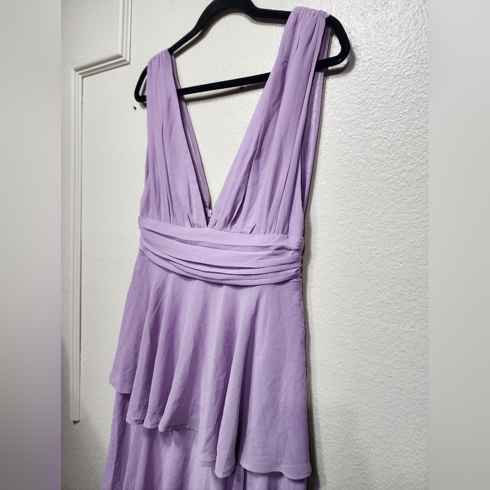 Lulus Amazing Evening Lavender Tiered Maxi Dress L Wedding Party Prom Spring - Picture 8 of 10